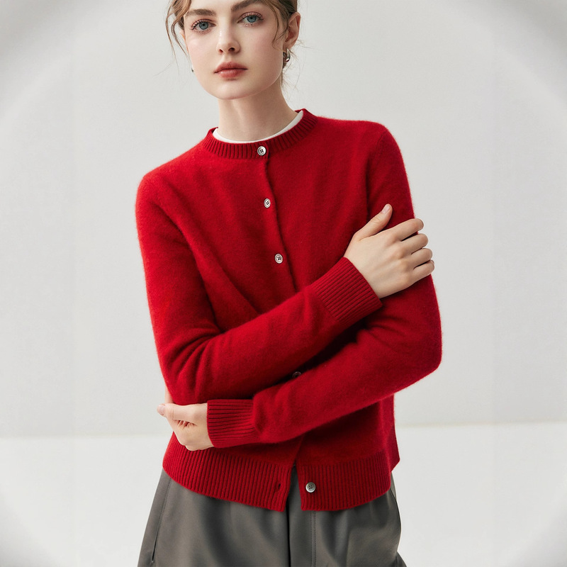 Thickened New Style Skin-Friendly Light Luxury Long-Sleeve Sweater Cashmere Knit Cardigan Slim-Fit Mountain Coat Autumn Winter Women Soft Collarless Thickened New Style Skin-Friendly Light Luxury Long-Sleeve Sweater Cashmere Knit Cardigan Slim-Fit Mountain Coat Autumn Winter Women Soft Collarless