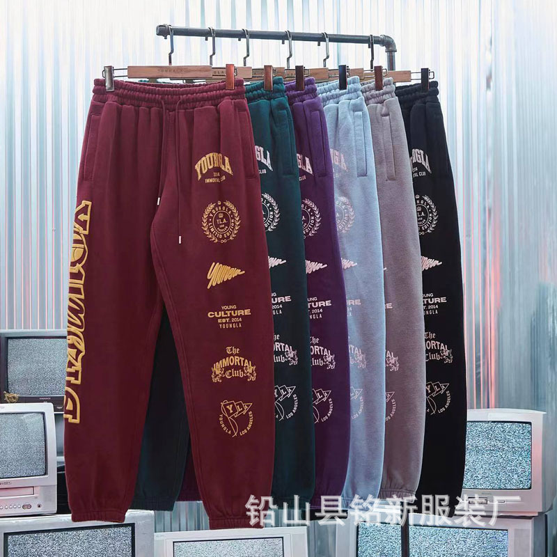 Autumn and winter new European and American fashion brand sports fitness pants jogging American casual toe pants for cross-border foreign trade