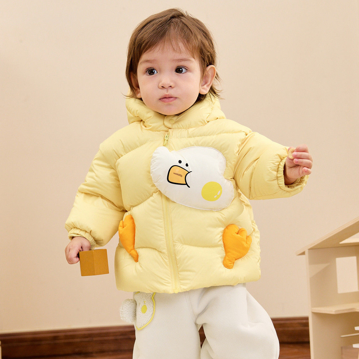 婴幼儿羽绒服厚款男女宝宝短款外套冬季2025新款儿童上衣白鸭绒潮