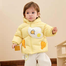 婴幼儿羽绒服厚款男女宝宝短款外套冬季2025新款儿童上衣白鸭绒潮