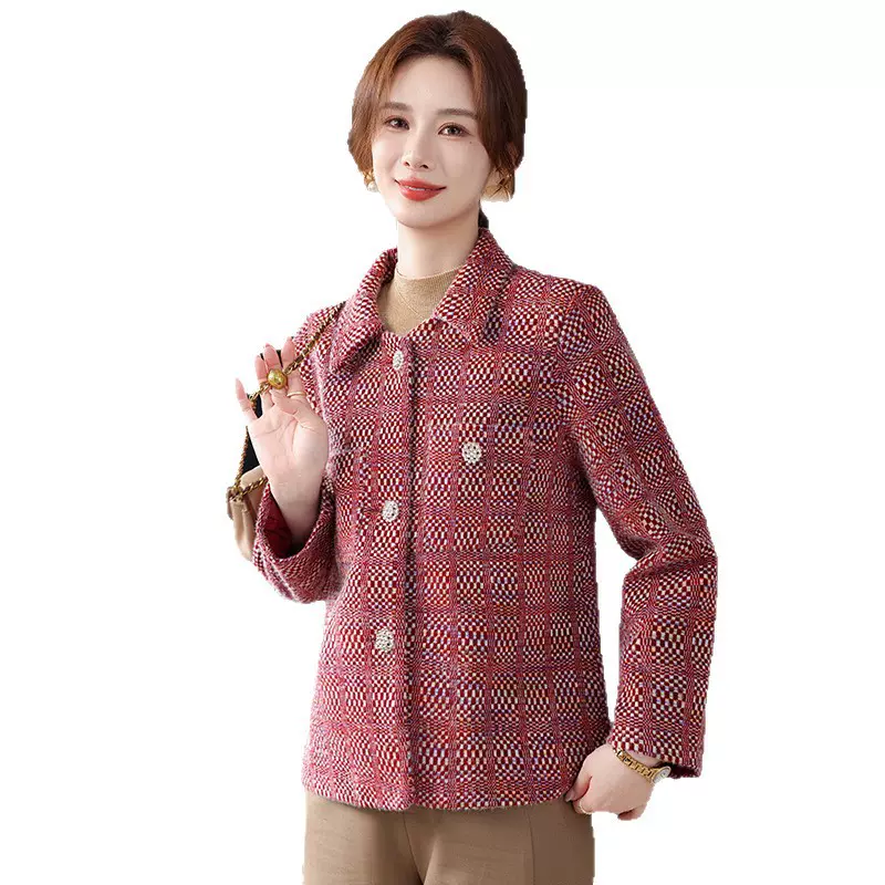 中老年人秋装女妈妈外套2025新款仿水貂绒春秋款衣服老太太开衫装