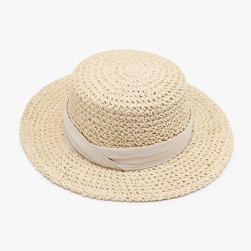 Cappellino da baseball in paglia donna stile francese sole_voghion.com