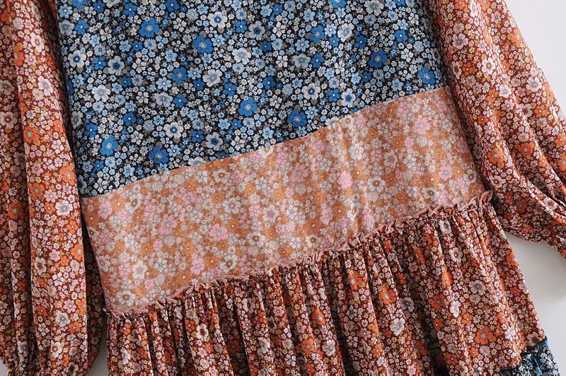  winter stitching floral dress  NSAM20653