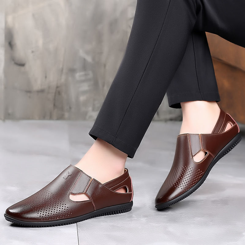 Men's Summer Breathable Deodorant Thin Outdoor Hollow Casual Sports Slip-On Mesh Shoes_vogvips.com