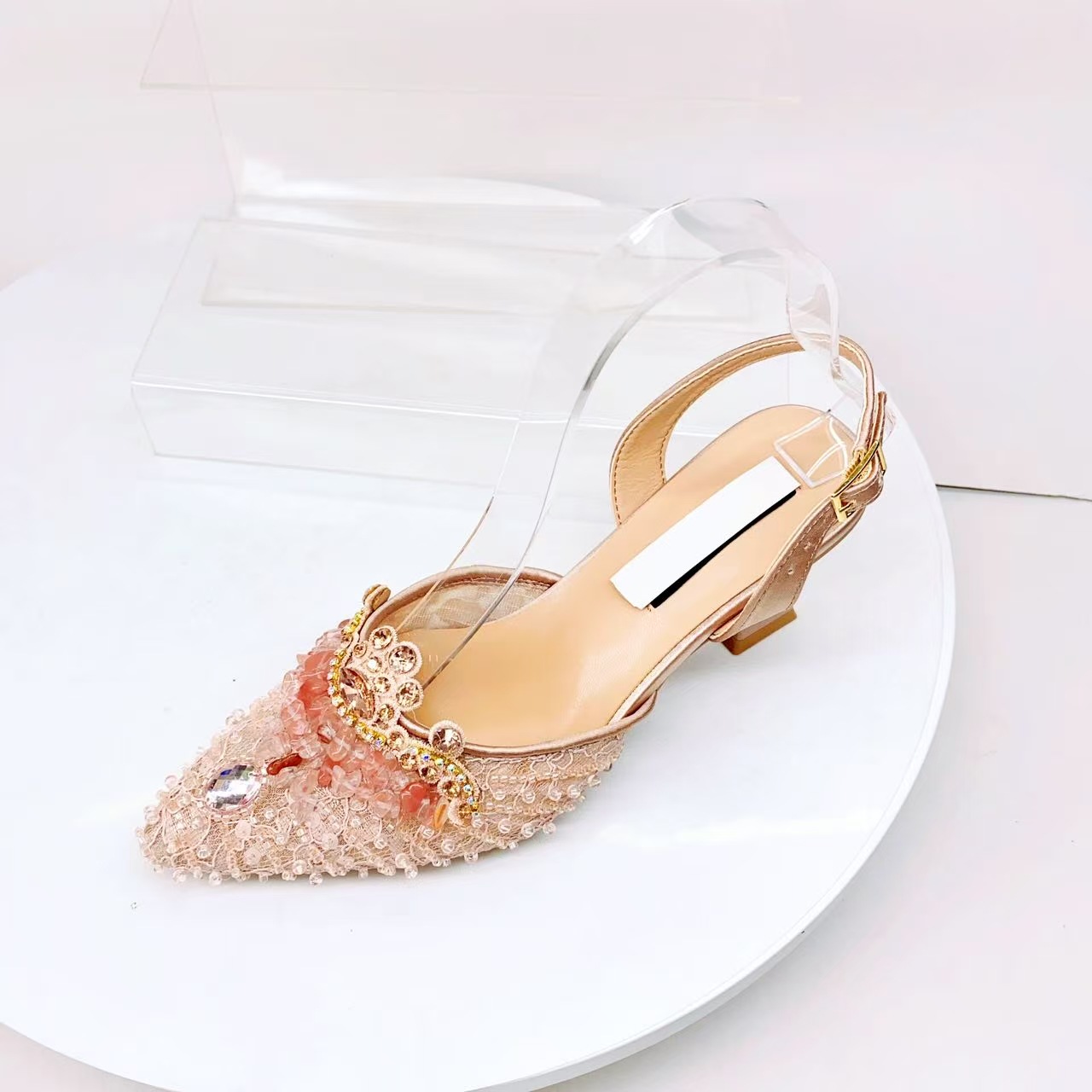 Sandali stiletto con strass da donna eleganti a punta sfilata_voghion.com