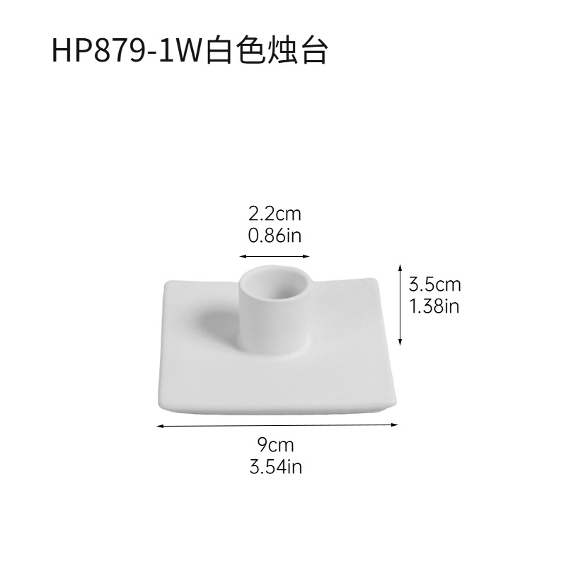 Moderno simple blanco y negro cuadrado cerámica aromática decoración para el hogar decoración de la base de la vela