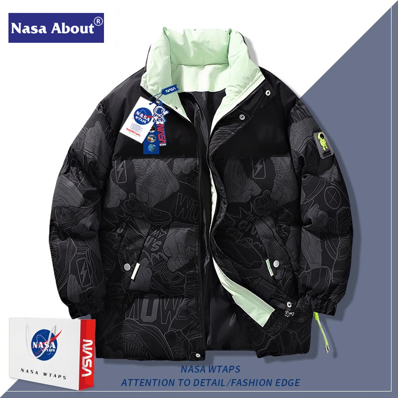 NASAダウン綿服2024男性コートのトレンドがゆるい秋冬服が香港風学生防寒パン服を厚くしている