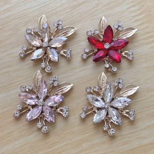 Korean style horse eye rhinestone leaves flower alloy flower plate accessories antique hair accessories shoes and clothing bow tie diy jewelry accessories