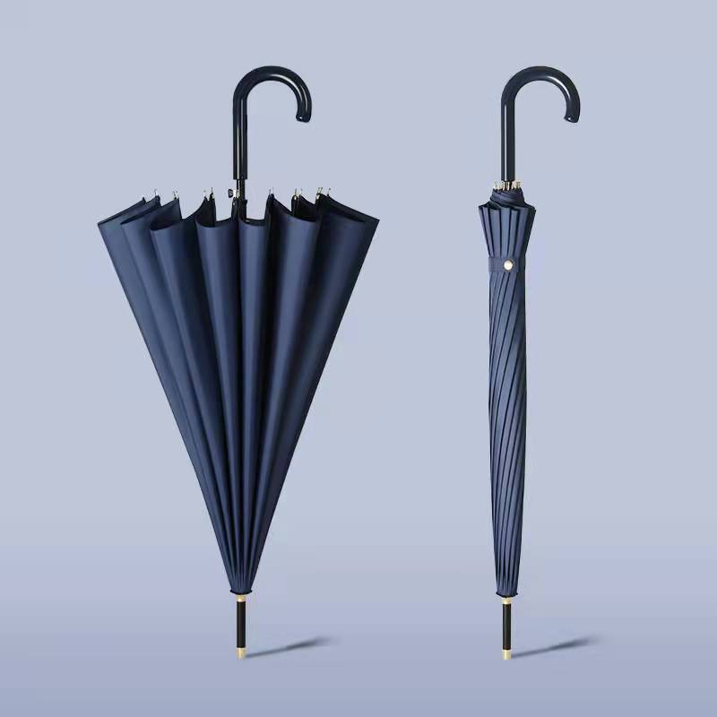 Japanese plain long handle umbrella small fresh hook handle umbrella 16 bone umbrella sunny umbrella printed logo gift umbrella