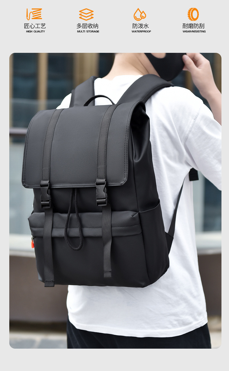 Solid Color Daily School Backpack Functional Backpack display picture 2