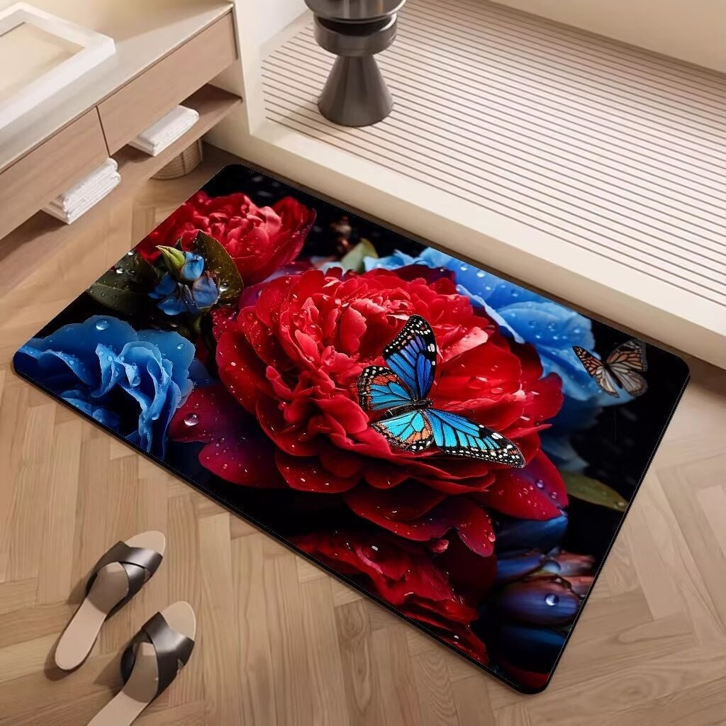 3d Flower Bath Rug Non-slip Absorbent Mat For Bathroom And Kitchen_voghion.com