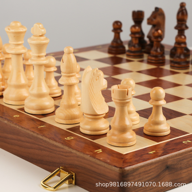 Ajedrez madera maciza traje de alta gama gran tablero de ajedrez plegable de madera para niños juego de ajedrez especial