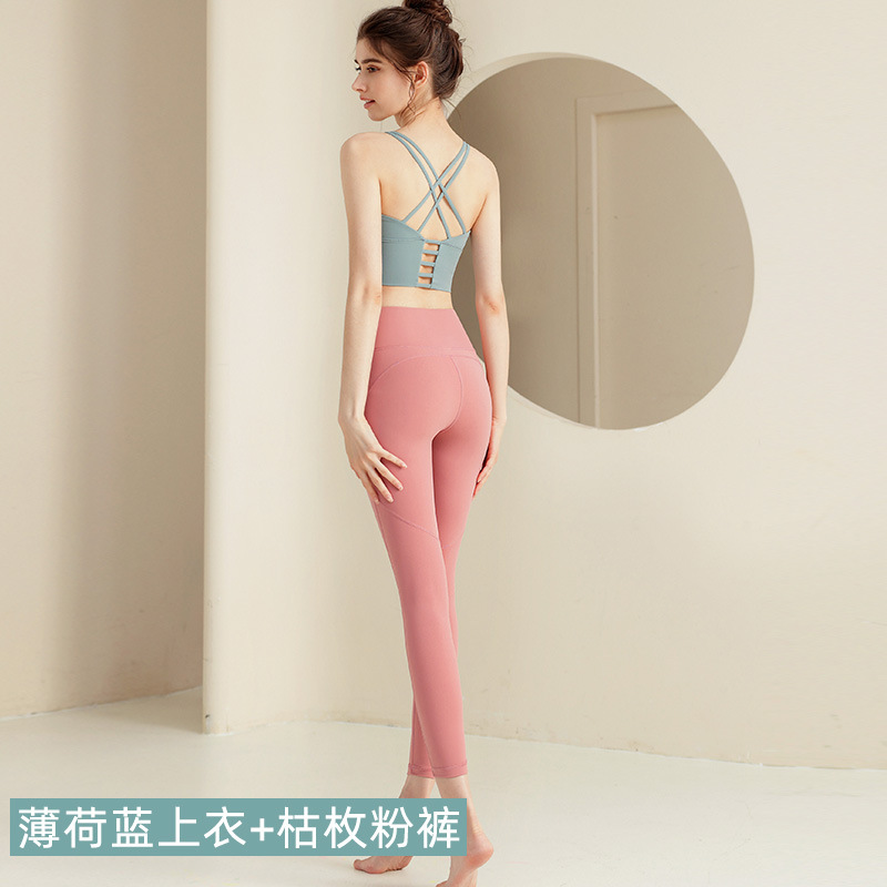 ヨガ服セット上着運動下着美背高腰提尻専門運動ランニングフィットネストレーニング
