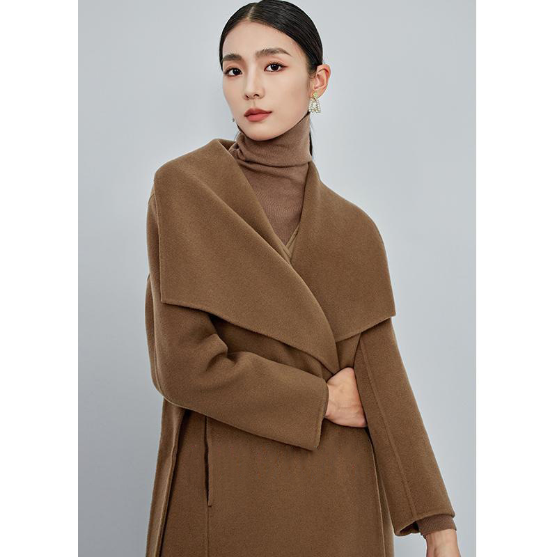 Classic Old Money Style High-End Wool Cape-Style Coat for Women, 2025 Autumn and Winter New Double-Sided Wool Mid-Length Coat