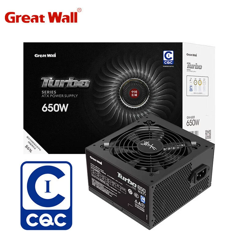 Надёжная система охлаждения Great Wall Turbo 650T с рейтингом 650Вт, контроль температуры/энергосбережение/CQC, поддерживает графическую карту 40 серии