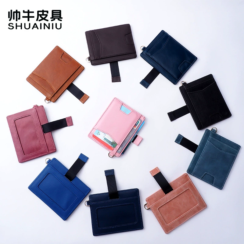 Small fashionable ultra thin universal card holder, card protection case, genuine leather, anti-theft, high-quality style