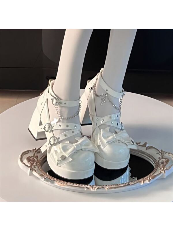 Mengmeng Girl Gothic Lolita Lolita New Subculture Waterproof Platform High Heels Mary Jane Y2K Shoes