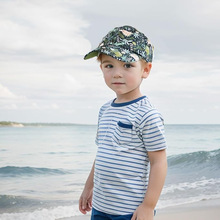 跨境新款休闲防晒婴儿帽沙滩宝宝遮阳帽 透气恐龙印花儿童棒球帽