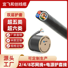 室外超五类4/8芯无氧铜双绞网线RVV纯铜分隔式电源网络综合线厂家