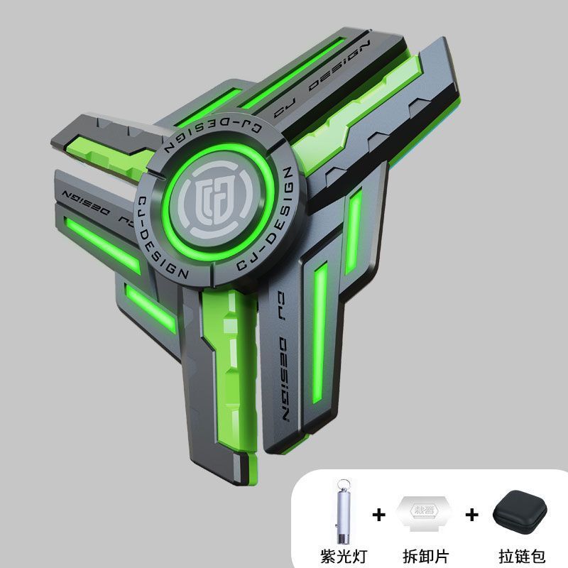 Caijue Wujian Gyroscope Two-color Splicing Ultra-quiety Multi-functional Hand-twisted Adult Decompression Gyroscope Toy