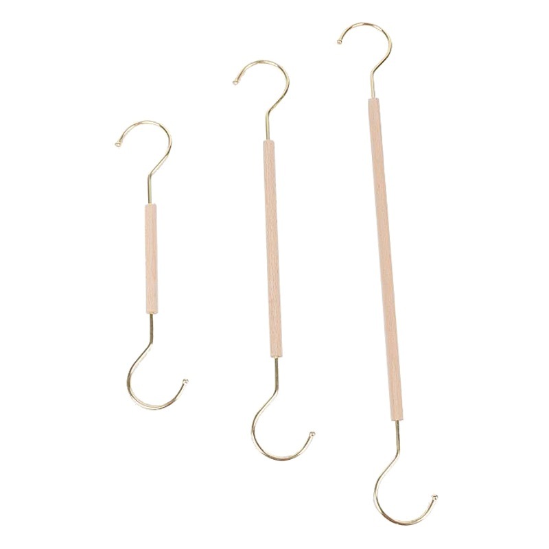 Madera sólida S ropa gancho ropa tienda de ropa especial suspensión accesorios de tipo S antideslizante madera redonda madera palo S gancho accesorios de gancho