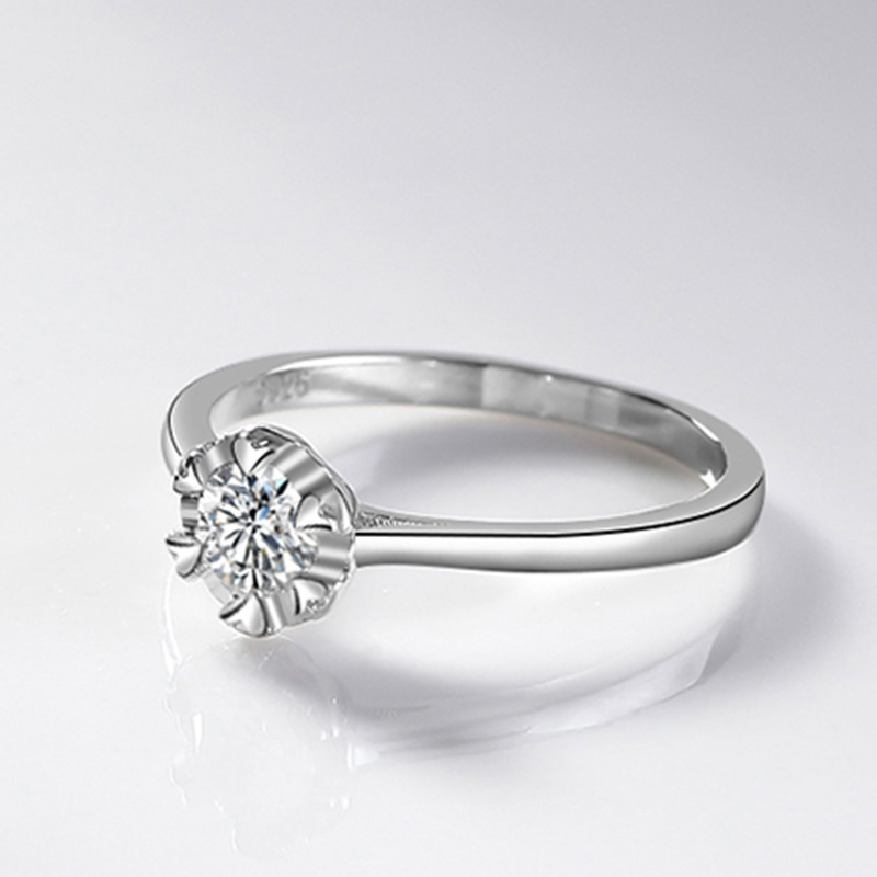 Fashion Flower Copper Plating Zircon Rings 1 Piece