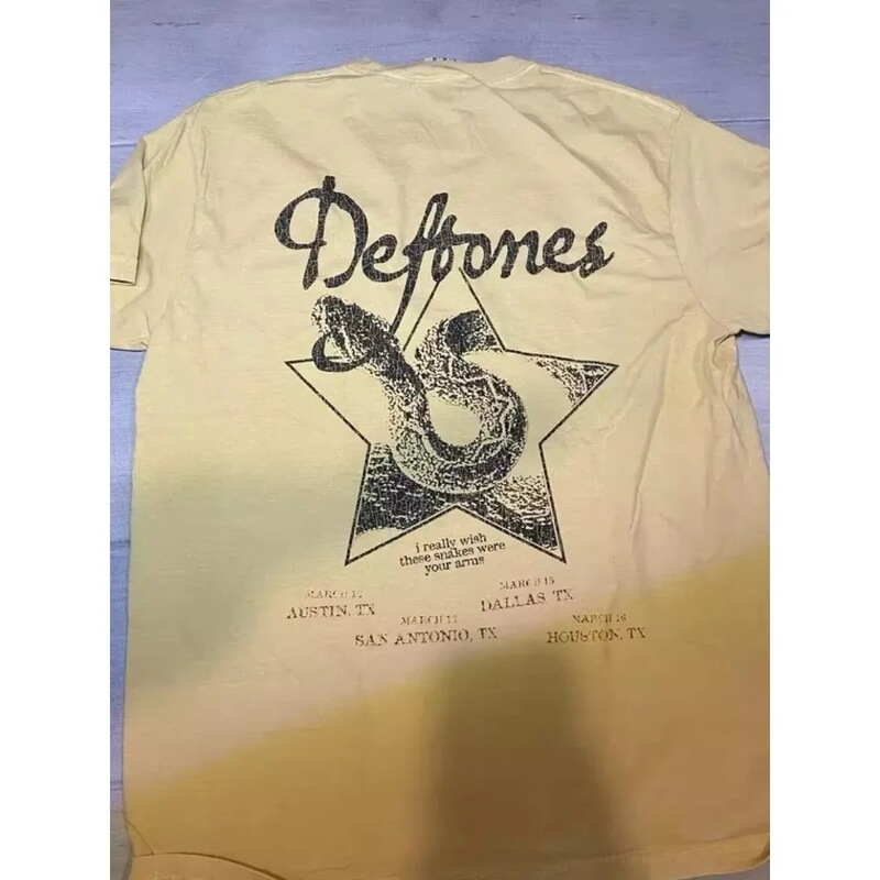 Deftones Texas Double-Sided 2025 Travel Reprint Summer Cotton T-Shirt Fan Gift Short-Sleeved Men and Women