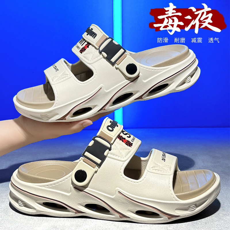 Zapatillas verano nuevo estilo casual para hombres sandalias de conducción de uso exterior tallas grandes sandalias de playa ligeras con sensación de mierda