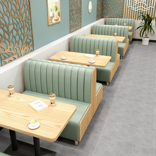 Restaurant Wall-Mounted Booth Sofa Commercial Cafe Dessert Shop Snack Noodle Shop Burger Shop Milk Tea Shop Table and Chair Combination