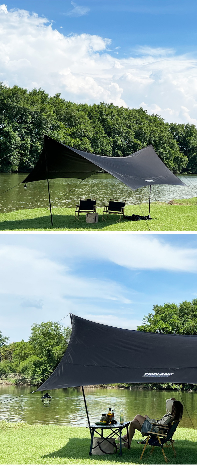 300D vinyl Oxford (plaid cloth) hexagonal butterfly-shaped canopy (full shading) coated vinyl waterproof sunscreen