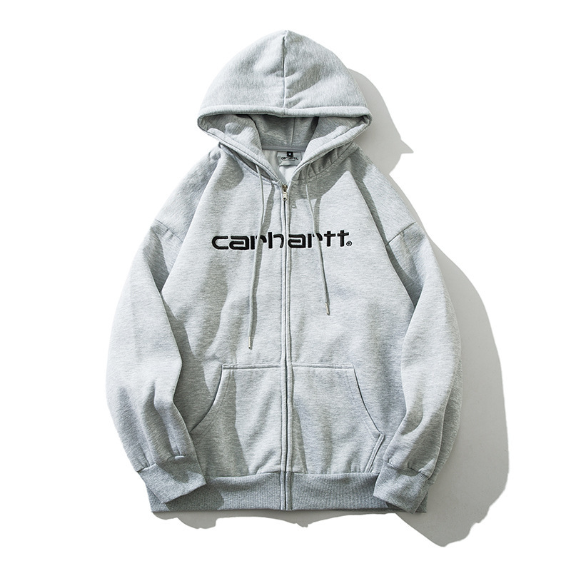 秋冬Carhartt卡哈特拉链开衫加绒卫衣经典宽松男士加厚外套潮长袖|undefined