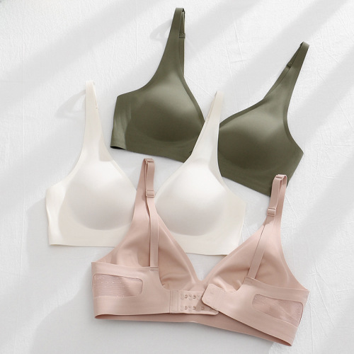 New style seamless jelly underwear for women with large breasts and small bra push-up adjustable latex lace bra without rims