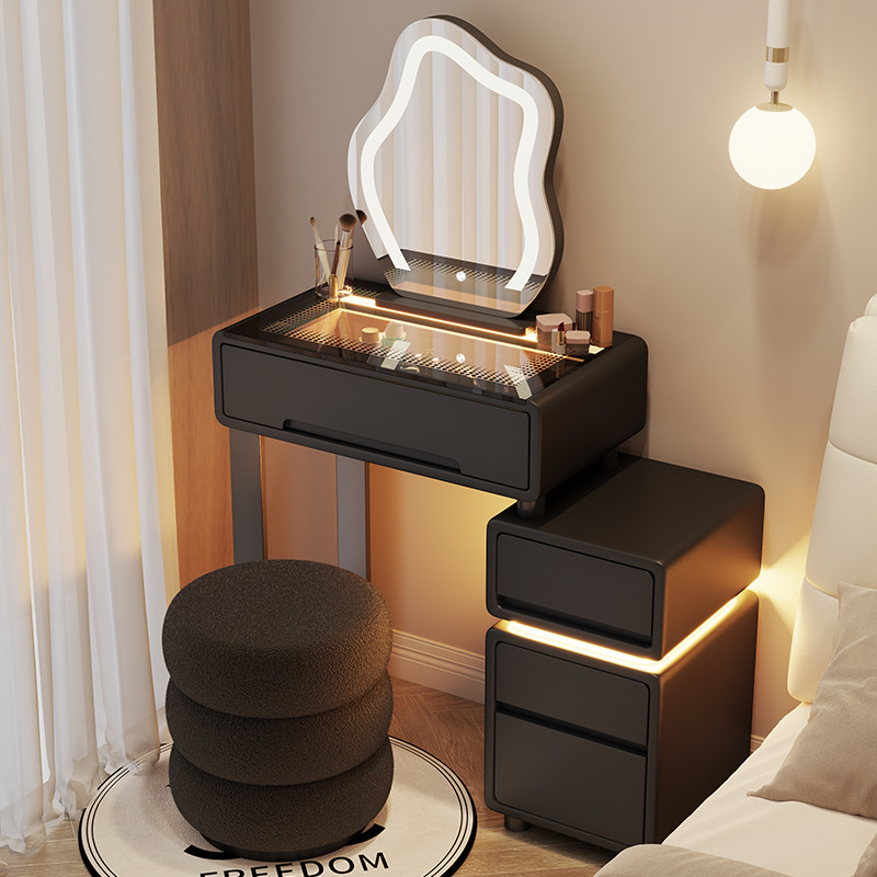 Small Apartment Dressing Table Bedroom 60cm Modern Simple 2024 New Cream Style Master Bedroom Cupboard Integrated Dressing Table