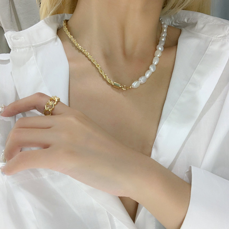 25g Weight Bracelets, Necklace Classification 1 Piece Quantity Date, Tea Party Occasion Imitation Pearl, Metal Material Geometric Pattern Women's Gender Plating Design Basic, Modern Style, Classic Style Style Basic Modern Style Classic Style Geometric Imitation Pearl Metal Plating Women's Bracelets Necklace 2