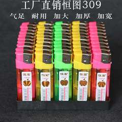 ワイドバージョン309使い捨て直火式ライター、スーパーマーケット向けライター、お得な透明プラスチック厚型、工場直販
