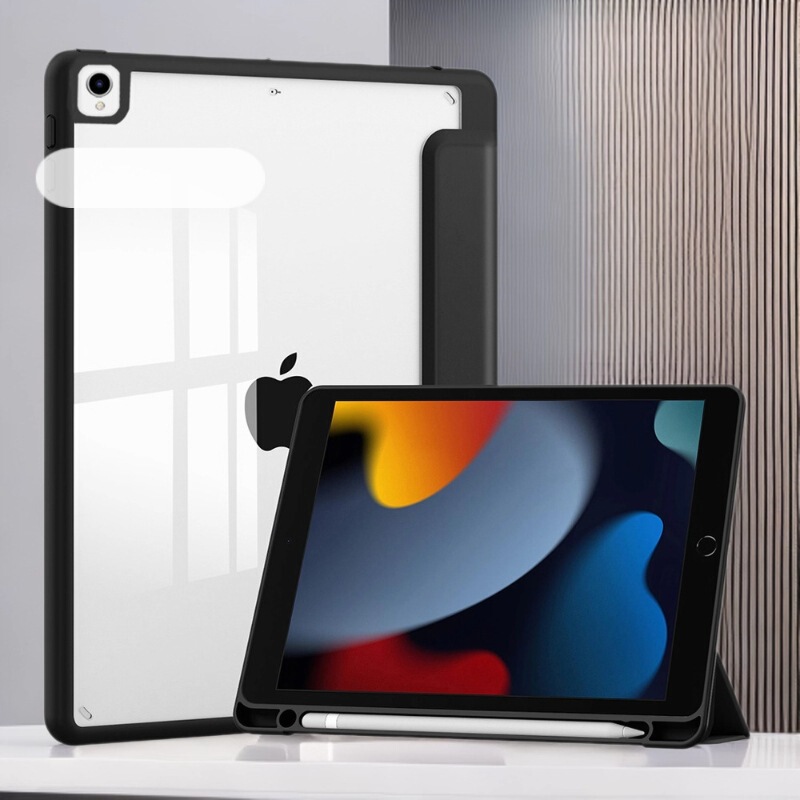 Suitable for iPad 10.2 Tablet Protective Case iPad Pro 10.5 Air 3 Acrylic Pen Slot Soft Case