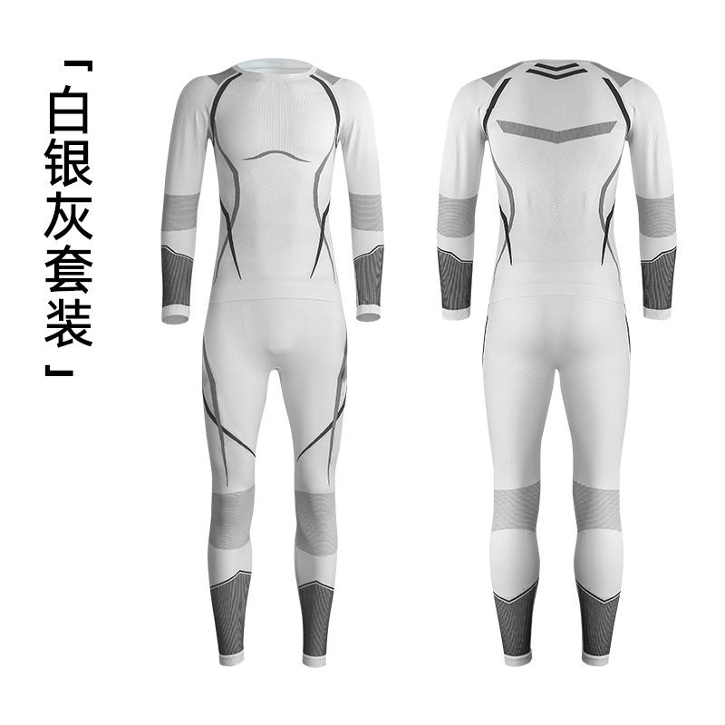 Ropa de esquí ajustada para exteriores de otoño e invierno, ropa y pantalones de secado rápido, ropa interior deportiva para correr que absorbe la humedad y el sudor, ropa interior ajustada y cálida de compresión
