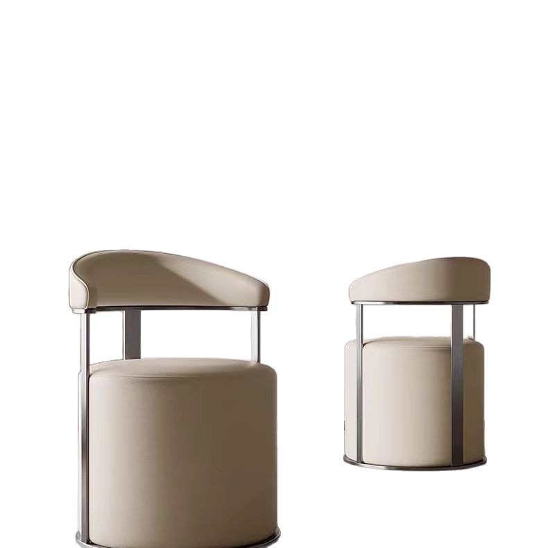 Mesa de té moderna simple y alta sensación silla de respaldo de lujo ligera silla de recepción para hacer té silla de manicuría silla taburete redondo silla de negociación