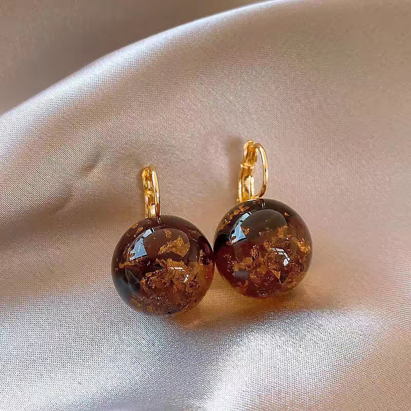 39# coffee color burst bead earrings