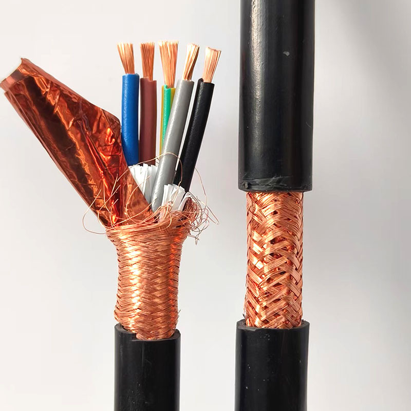 国标RVVP2 3 4芯0.3/0.5平屏蔽线 0.75控制信号线 KVVRP1软电缆