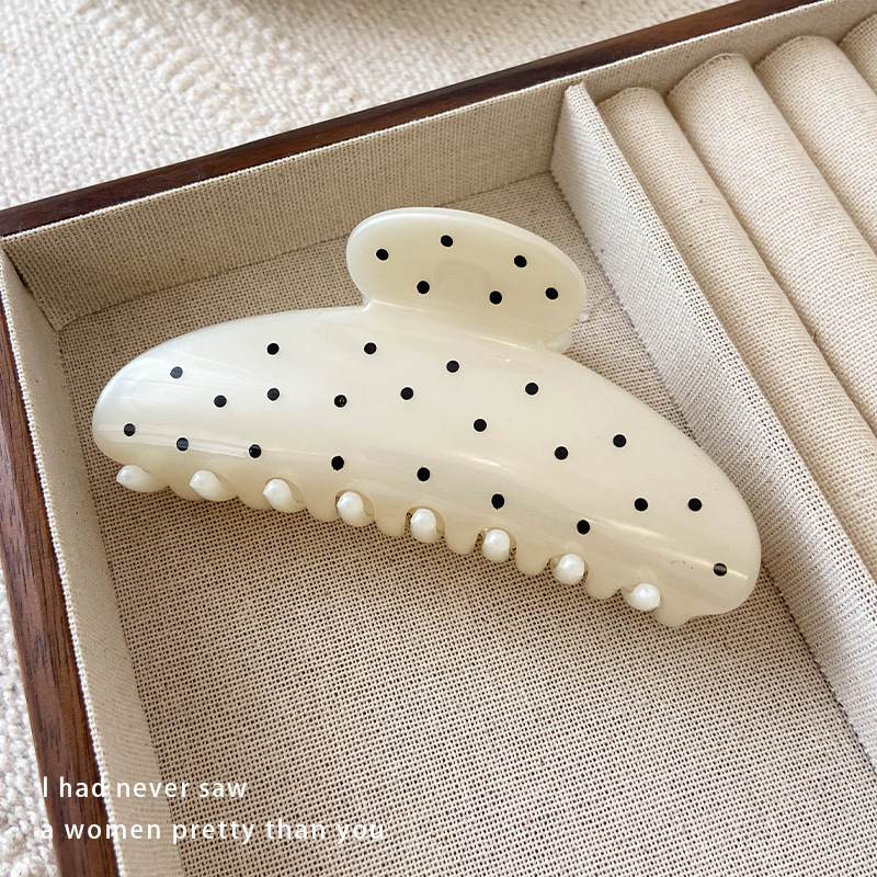 White polka dot semicircle