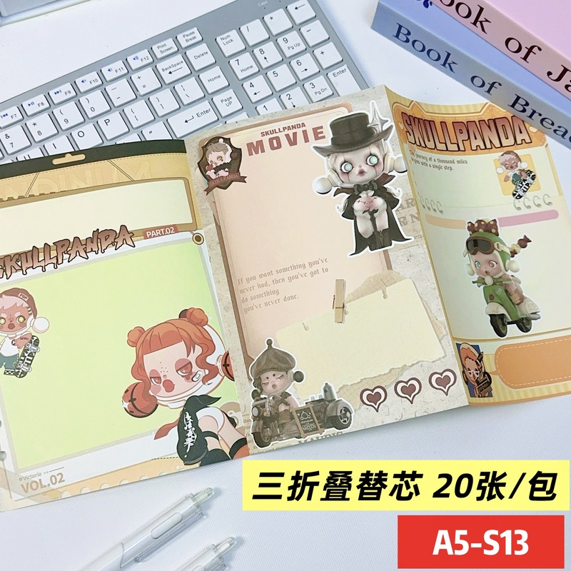 a5全彩页活页本替芯6孔120g加厚卡通动漫角色 三丽鸥kt猫活页替芯|undefined