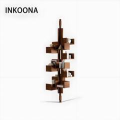INKOONA イタリアのミニマリスト アポロ回転本棚 北米産ブラックウォールナット回転本棚 無垢材収納ラック