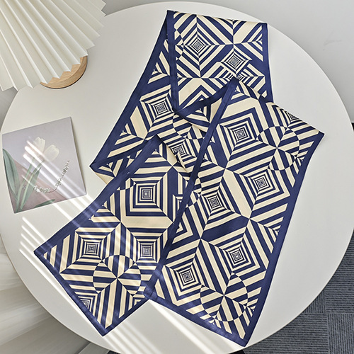 2025 primavera y verano nuevo diseño de bufandas de seda larga temperamento universal bufandas de correa roja en línea