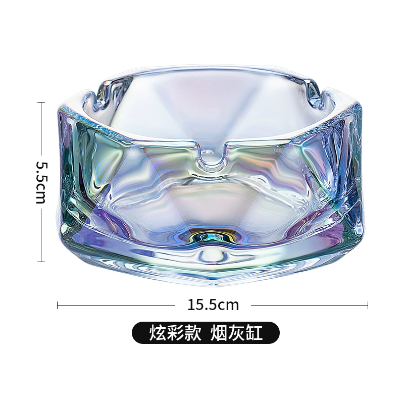 Big glass ashtray for commercial use for office, light luxury style