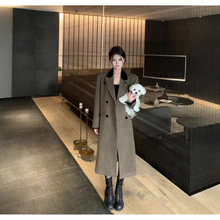 美拉德复古法式感中长款毛呢外套2025新款流行西装呢大衣女秋冬季