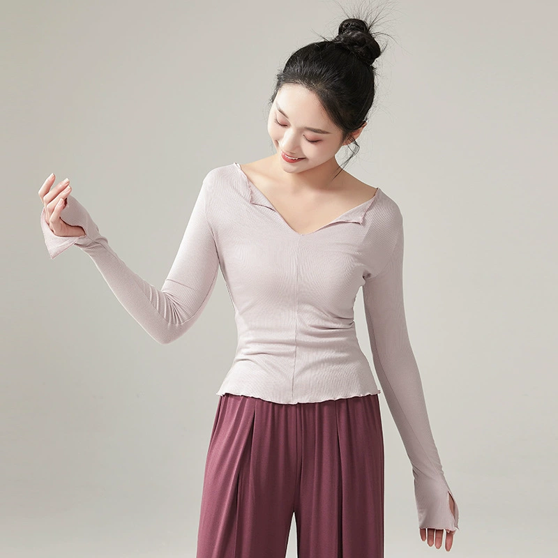Современные танцевальные упражнения осень и зима танцевальное платье для взрослых с длинным рукавом женский китайский классический танцевальный тренировочный костюм