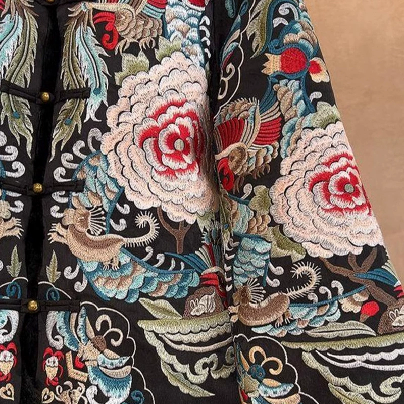 White long-sleeve, down jacket, Chinese style