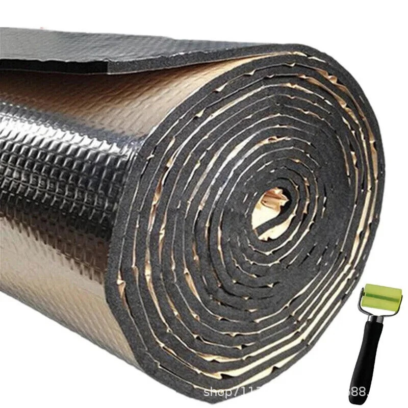 200*50 Car Soundproofing Insulation Mat 5-10mm Aluminum Foil Cotton Car Door Soundproofing and Heat Insulation Cotton with Adhesive Backing for Cross-Border Export