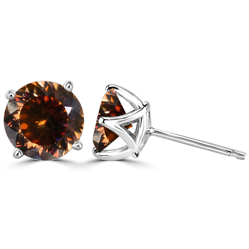 Amazon mejor vendida unisex pendientes 925 plata mosaico de diamante de mosaico de corte / nido de pájaros en stock